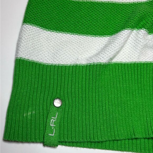 Lauren Ralph Lauren | Y2K Green White Striped Hoodie Sweater | Size Small - Picture 4 of 4